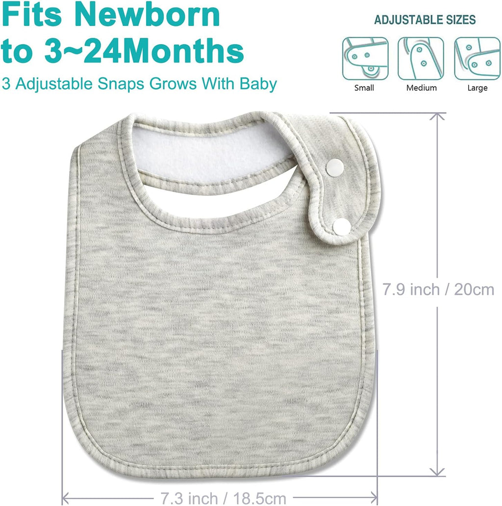 Baby Bibs Soft and Absorbent Organic Cotton Bandana Drool Bibs Set for Boys Girls Newborn 0-36 Months